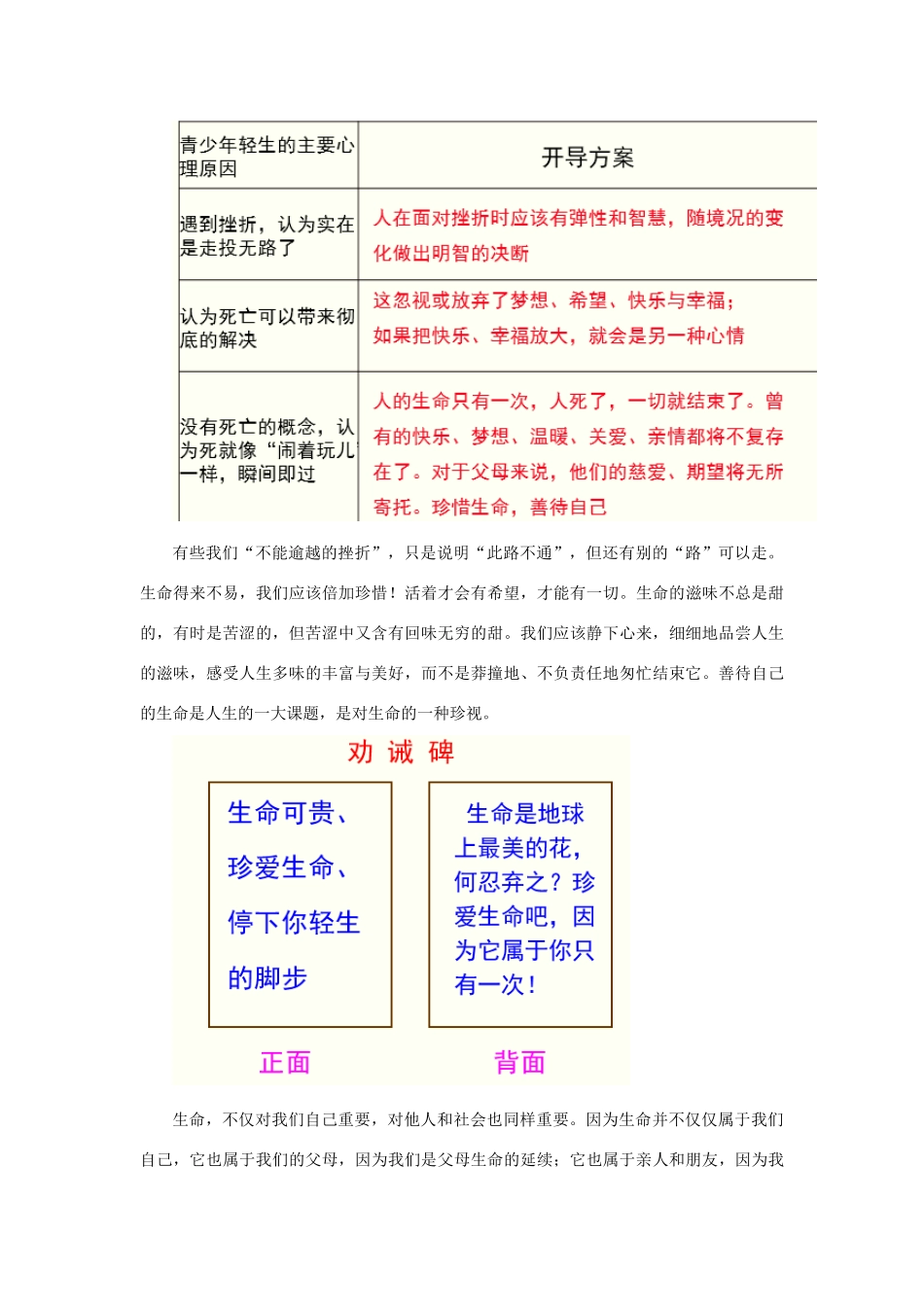 七年级道德与法治上册 第三单元 勇敢做自己 第九课 生命的韧性 第2框 关键在态度 生命只有一次教学设计 人民版教材-人民版教材初中七年级上册政治教学设计_第3页