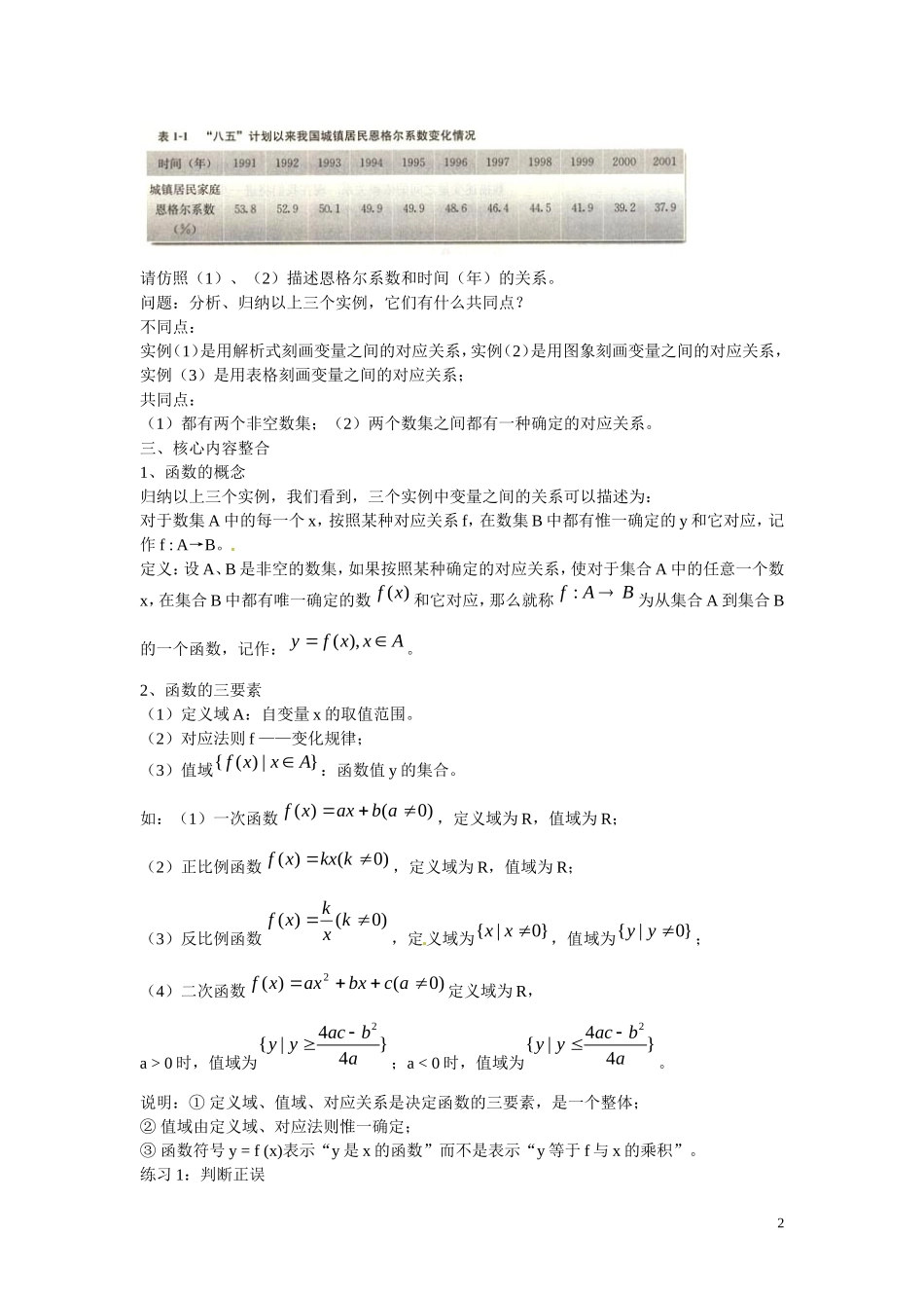 福建省漳州市芗城中学高中数学 1.2.1函数的概念教案 新人教A版必修1 _第2页