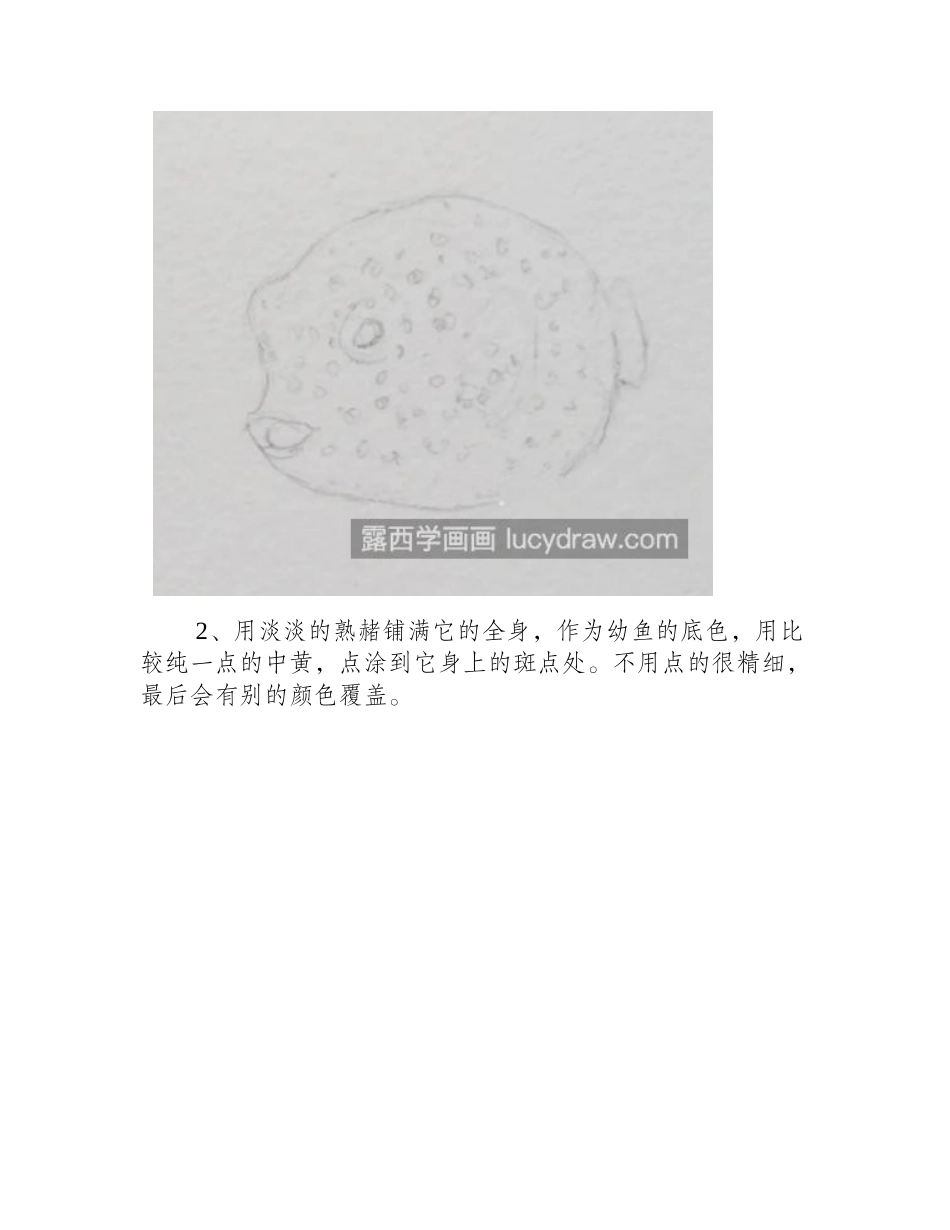 河豚幼崽怎么画_小河豚的画法是什么_水彩画教程_第2页