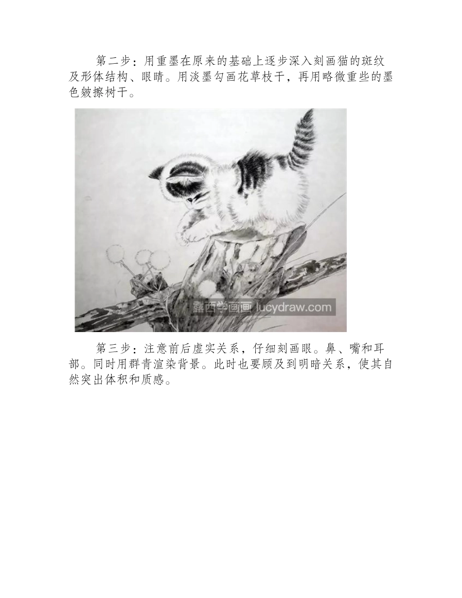 黑白猫怎么画_简单的工笔画法是什么_工笔画教程_第2页