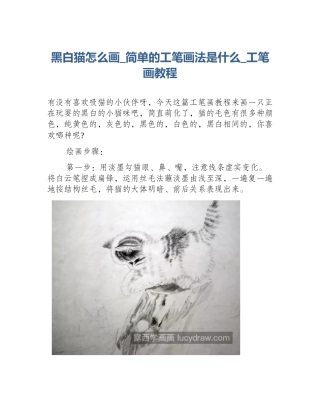 黑白猫怎么画_简单的工笔画法是什么_工笔画教程