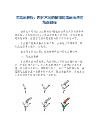 简笔画教程：四种不同的植物简笔画画法简笔画教程