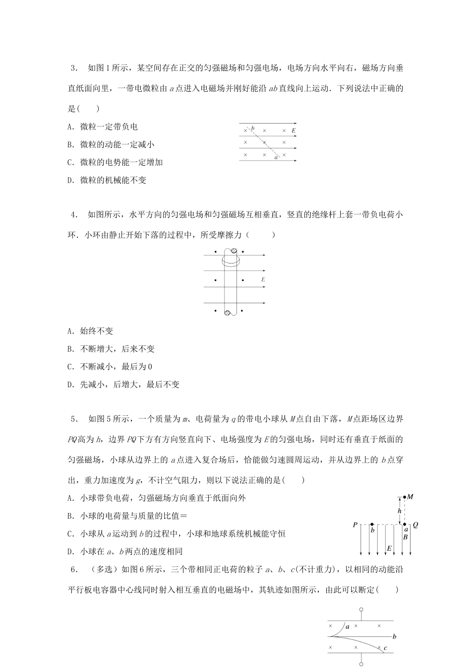 安徽省芜湖市高考物理一轮复习 第十章 磁场 第8讲 带电粒子在复合场中的运动教案-人教版高三全册物理教案_第2页