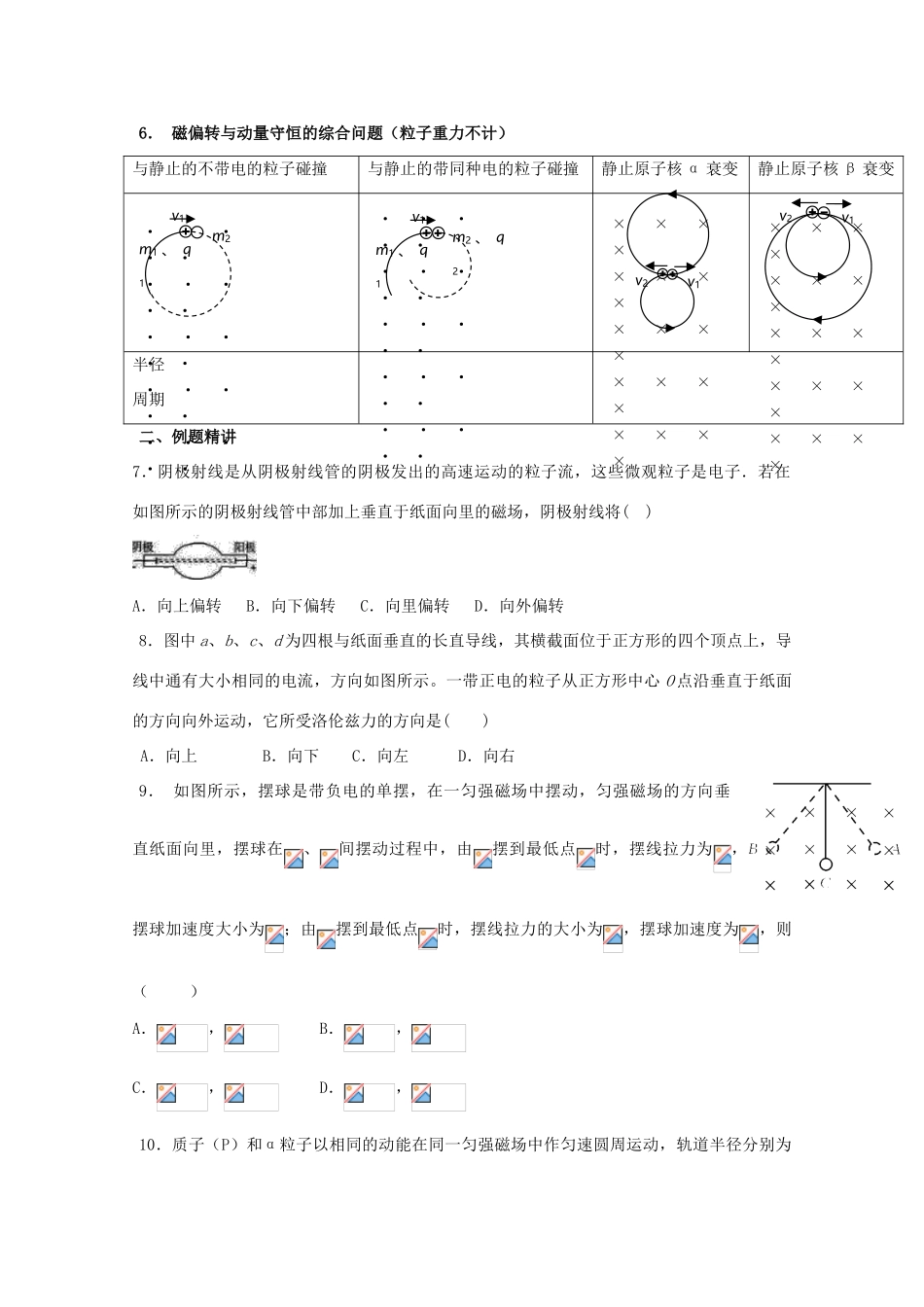 安徽省芜湖市高考物理一轮复习 第十章 磁场 第3讲 洛伦兹力教案-人教版高三全册物理教案_第2页