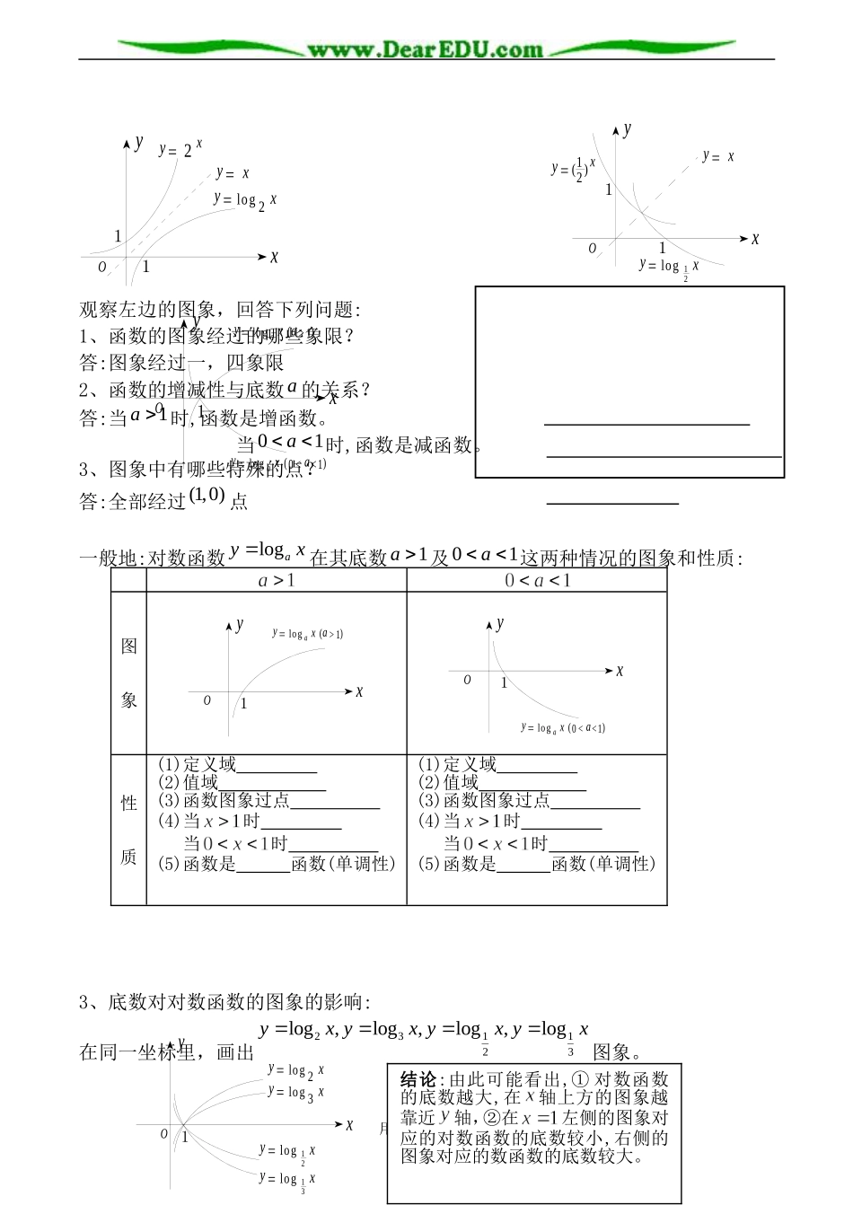 北师大版高中数学必修1对数函数教案2_第2页