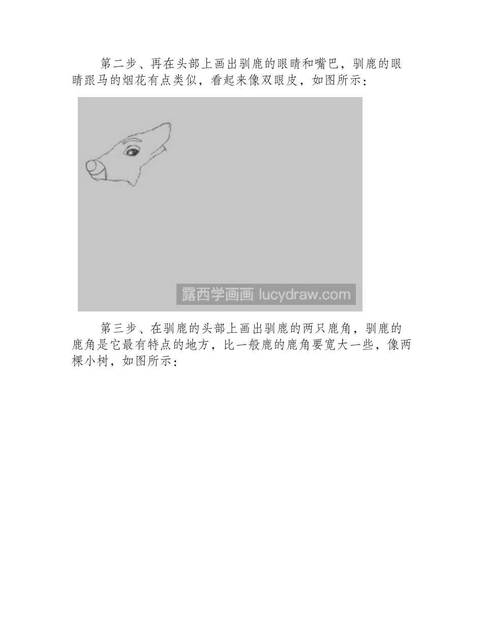 简笔画教程：教你画驯鹿简笔画教程_第2页
