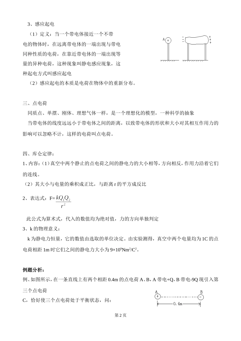 北京四中高二辅导-库仑定律_第2页