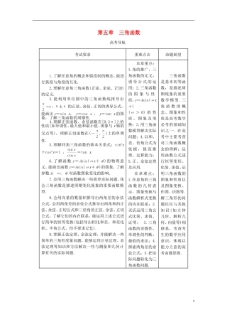 【系统集成】高中数学 第五章 三角函数（教师用书）理