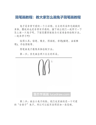简笔画教程：教大家怎么画兔子简笔画教程
