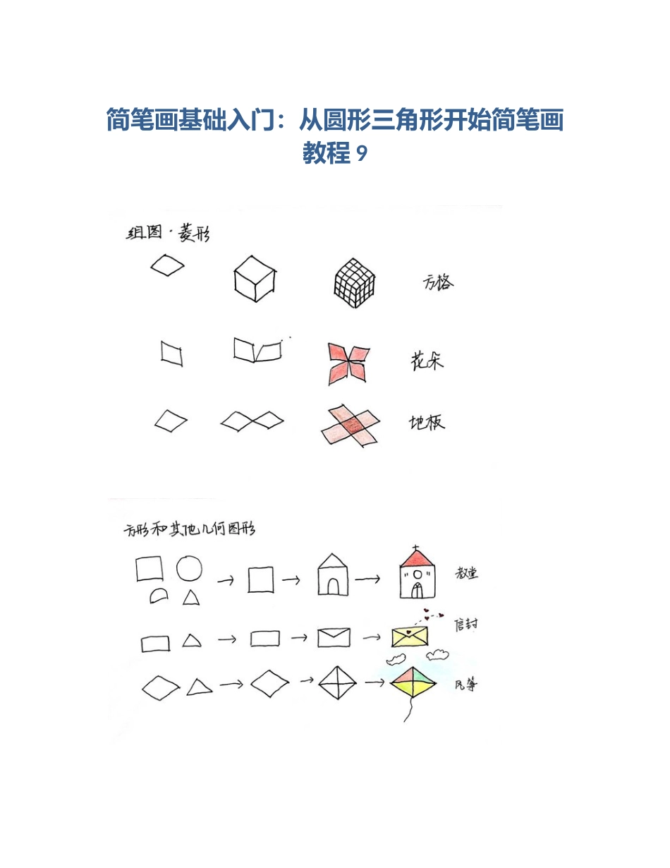 简笔画基础入门：从圆形三角形开始简笔画教程9_第1页