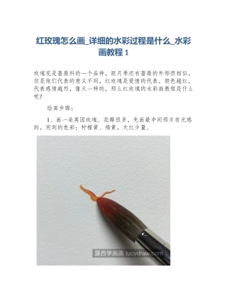 红玫瑰怎么画_详细的水彩过程是什么_水彩画教程1