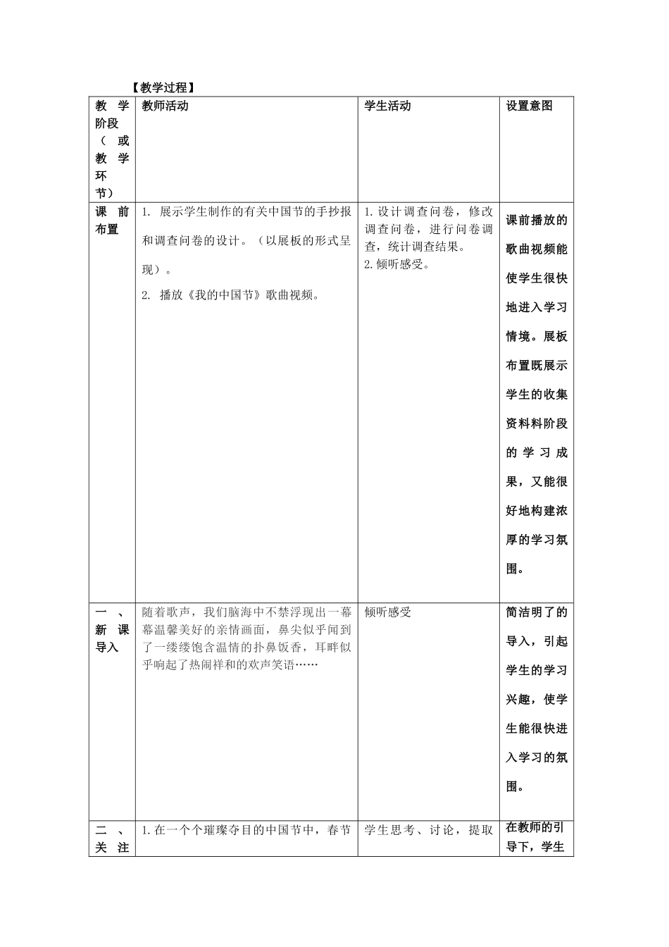 七年级语文上册 综合性学习 专题《春节》教学设计 北京课改版教材-北京课改版教材初中七年级上册语文教学设计_第2页