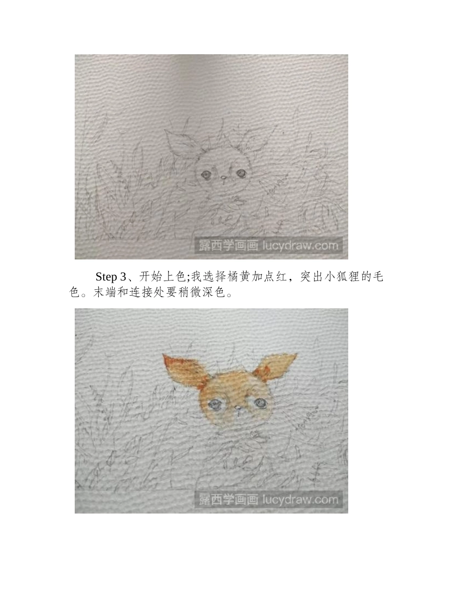 狐狸简单画法，手绘水彩教程水彩画教程_第2页
