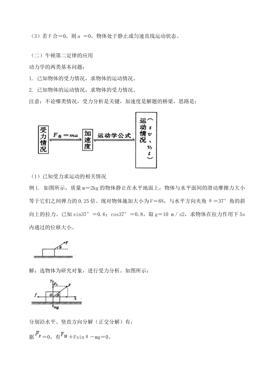 高中物理 4.5 牛顿第二定律的应用教学设计 粤教版必修1-粤教版高一必修1物理教案_第2页