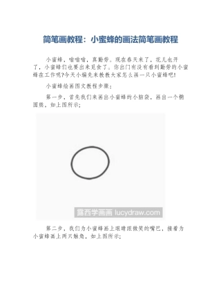 简笔画教程：小蜜蜂的画法简笔画教程