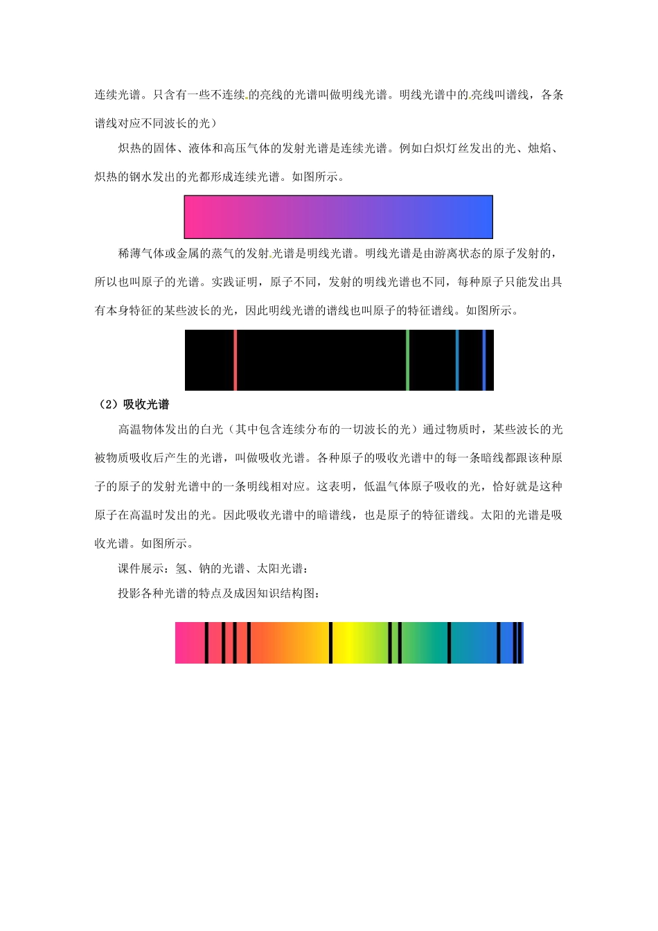 高中物理 2.3 光谱 氢原子光谱教案 教科版选修3-5_第2页