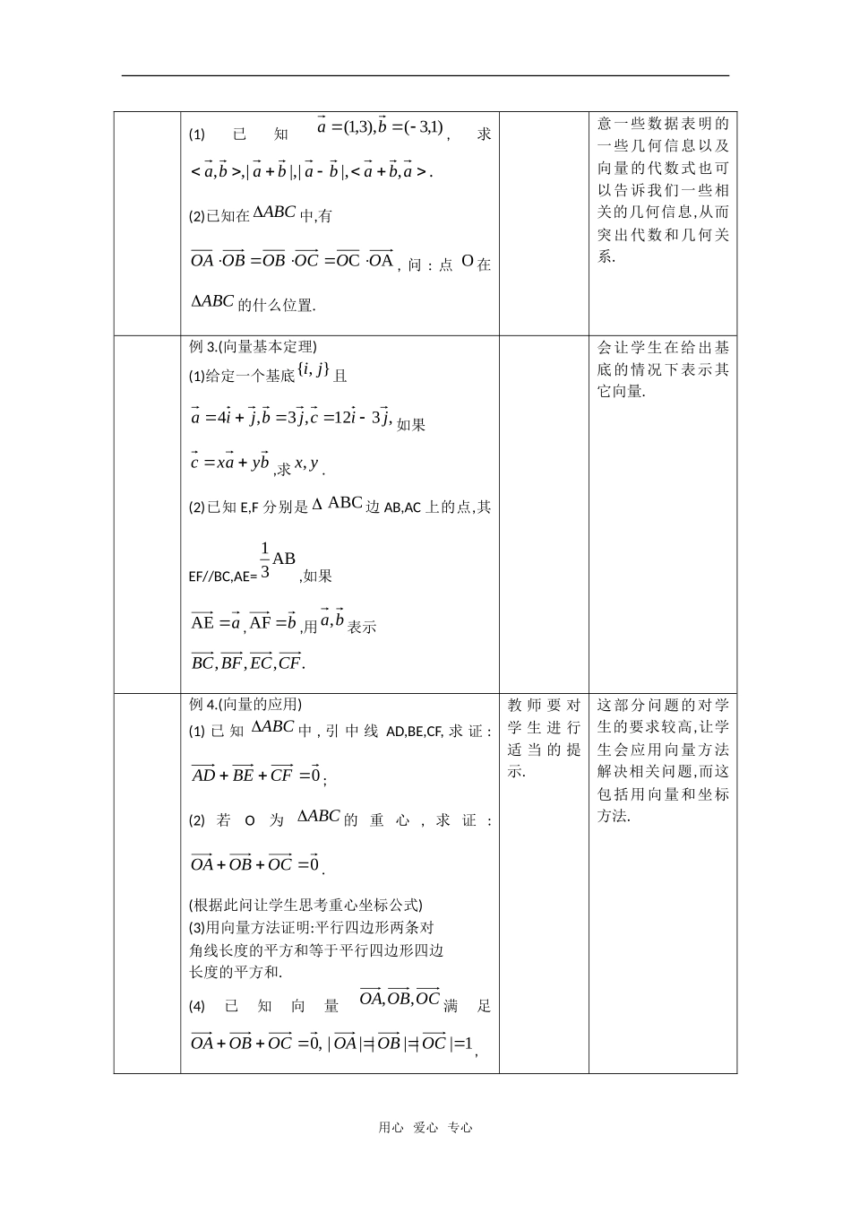 高中数学：第二章《平面向量全章小结》教案（新人教A版必修4）_第2页