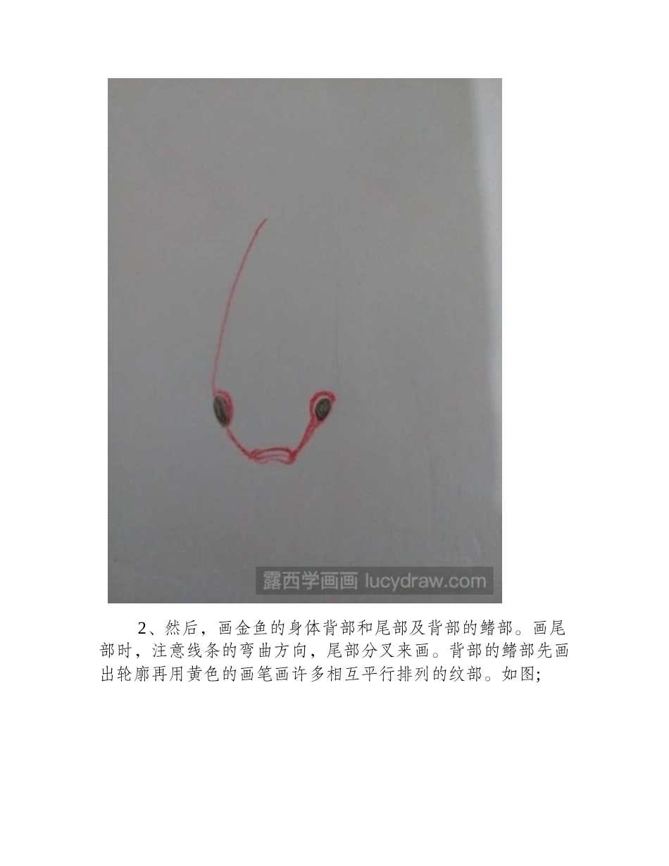 教你画观赏小金鱼彩铅画教程_第2页