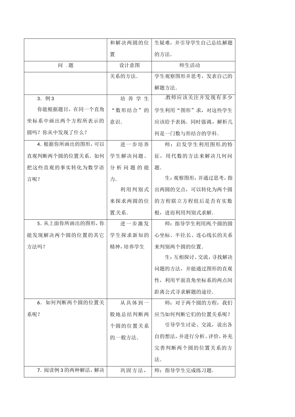高中数学：7.3《圆与圆的位置关系》教案湘教版必修3_第2页