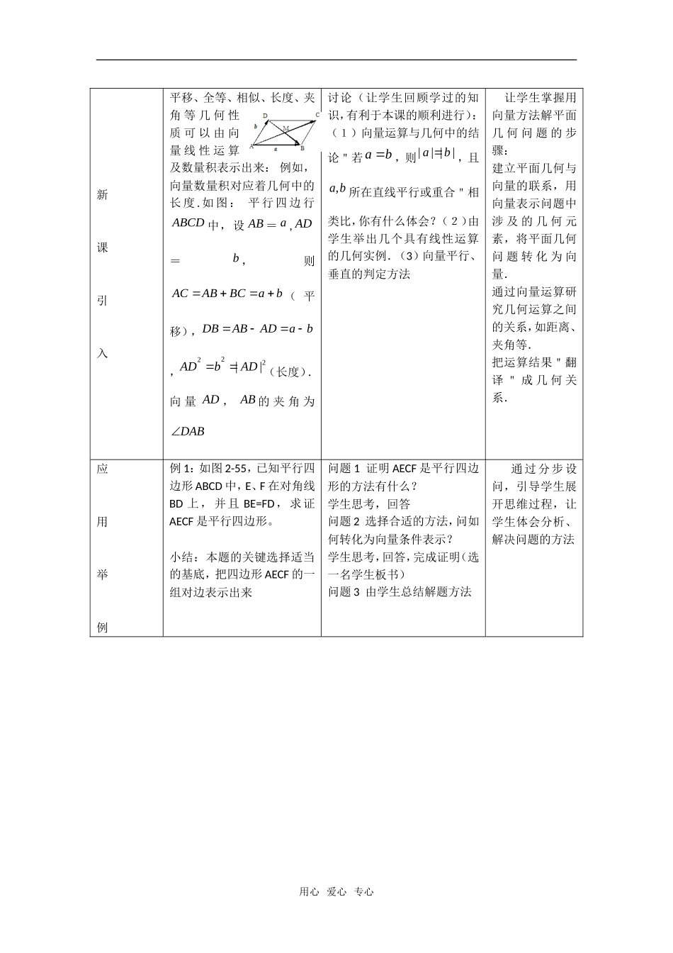 高中数学：2.5.1《向量在平面几何中的应用》教案（新人教A版必修4）_第2页