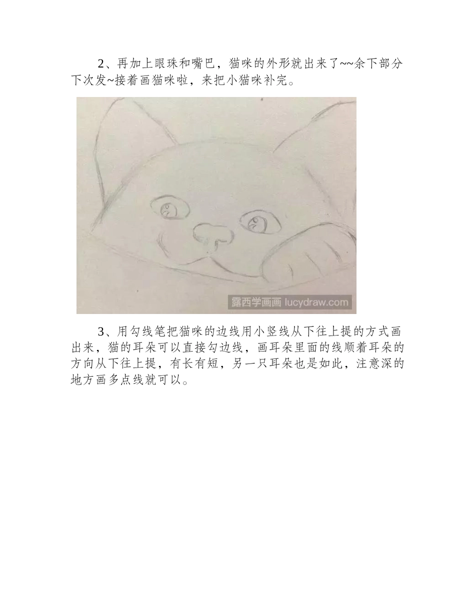 简单的小猫咪怎么画_猫咪简笔画步骤有哪些_简笔画作品_第2页
