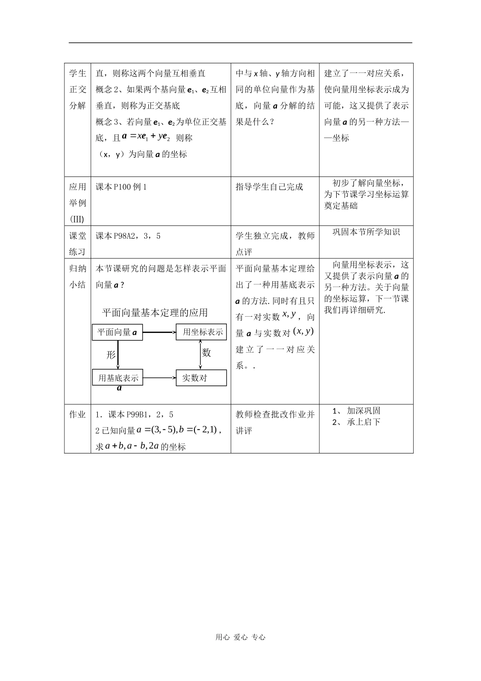高中数学：2.2.1 平面向量基本定理 一 教案 新人教B版必修4_第3页