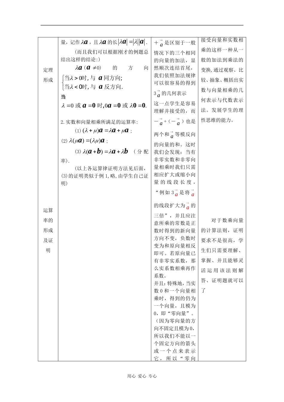 高中数学：2.1.4 数乘向量 教案 新人教B版必修4_第2页