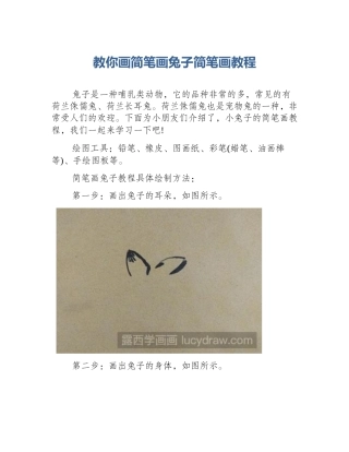 教你画简笔画兔子简笔画教程