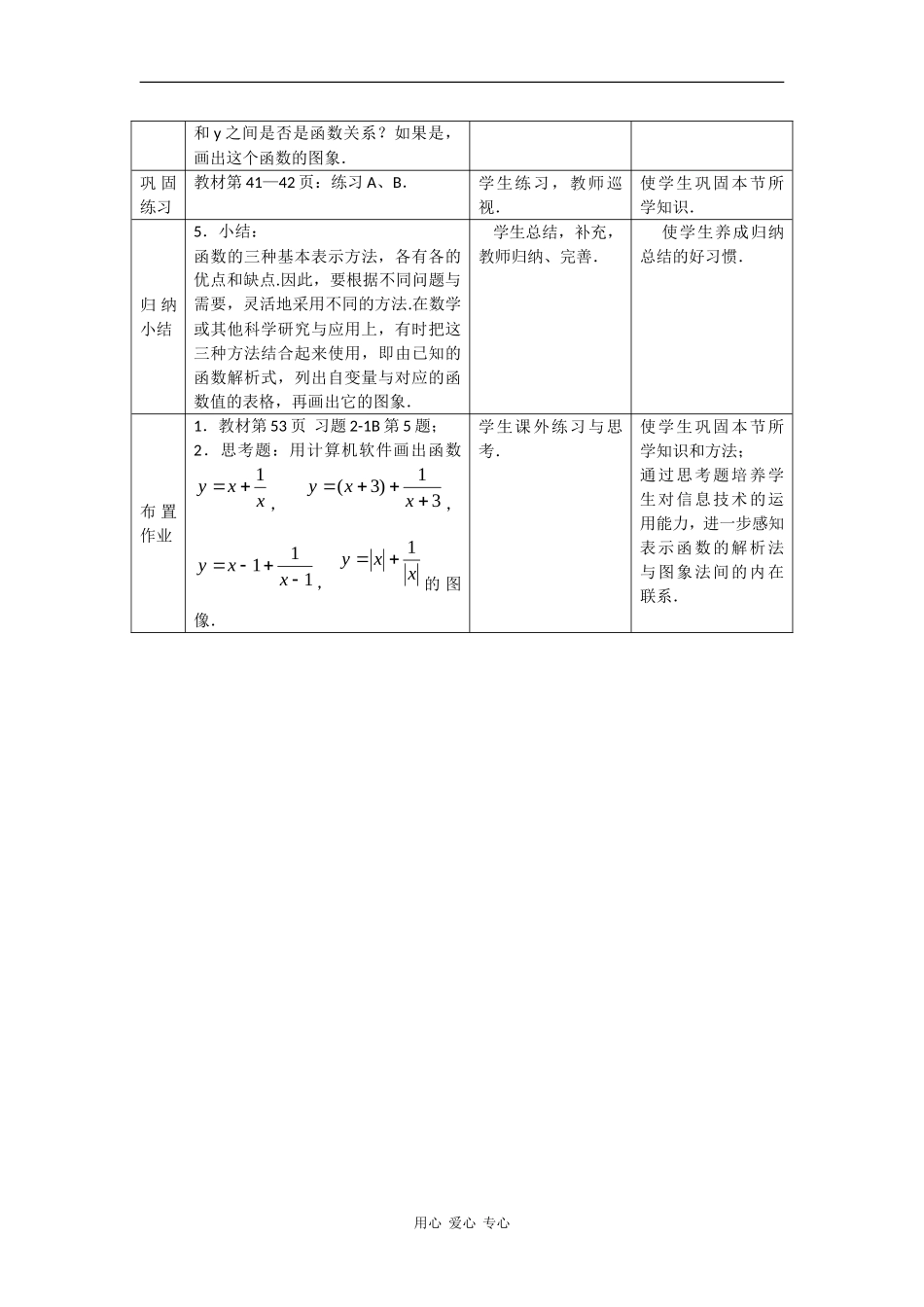 高中数学：2.1.2 函数表示法 教案1新人教B必修1_第3页