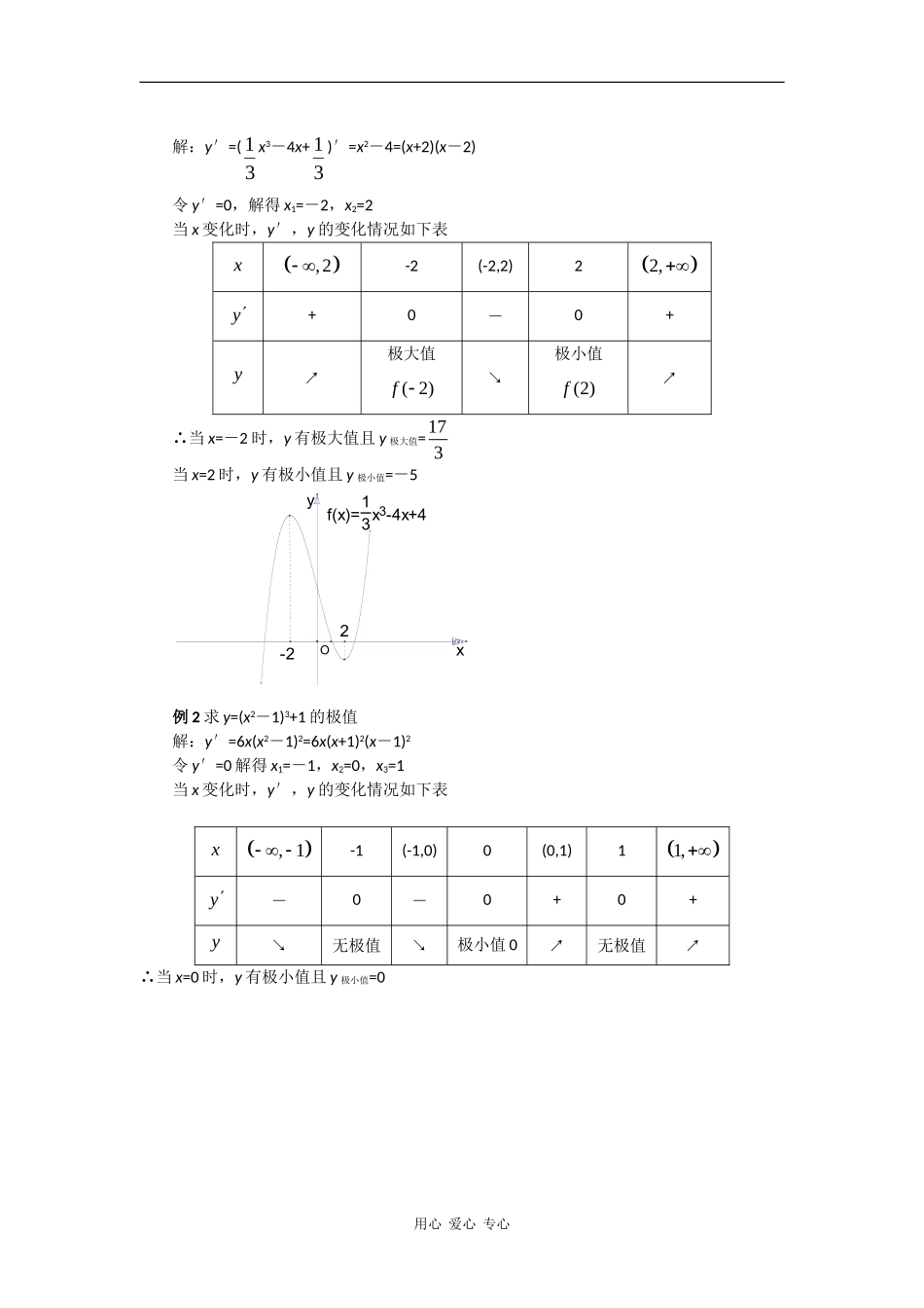 高中数学：1.3《函数的极值》教案（苏教版选修2-2）_第3页