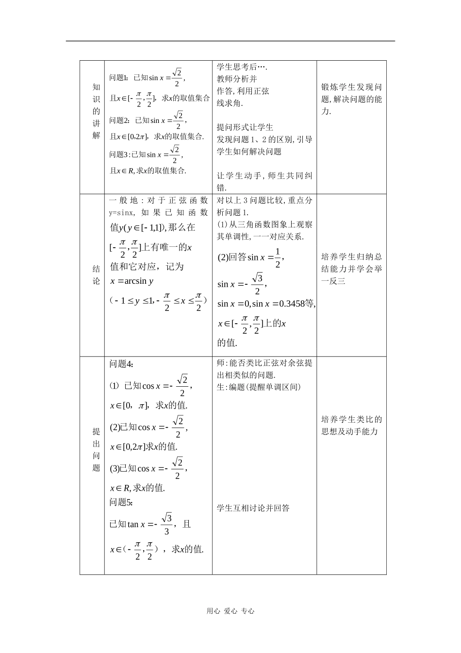 高中数学：1.3.3 已知三角函数值求角 教案1 新人教B版必修4_第2页