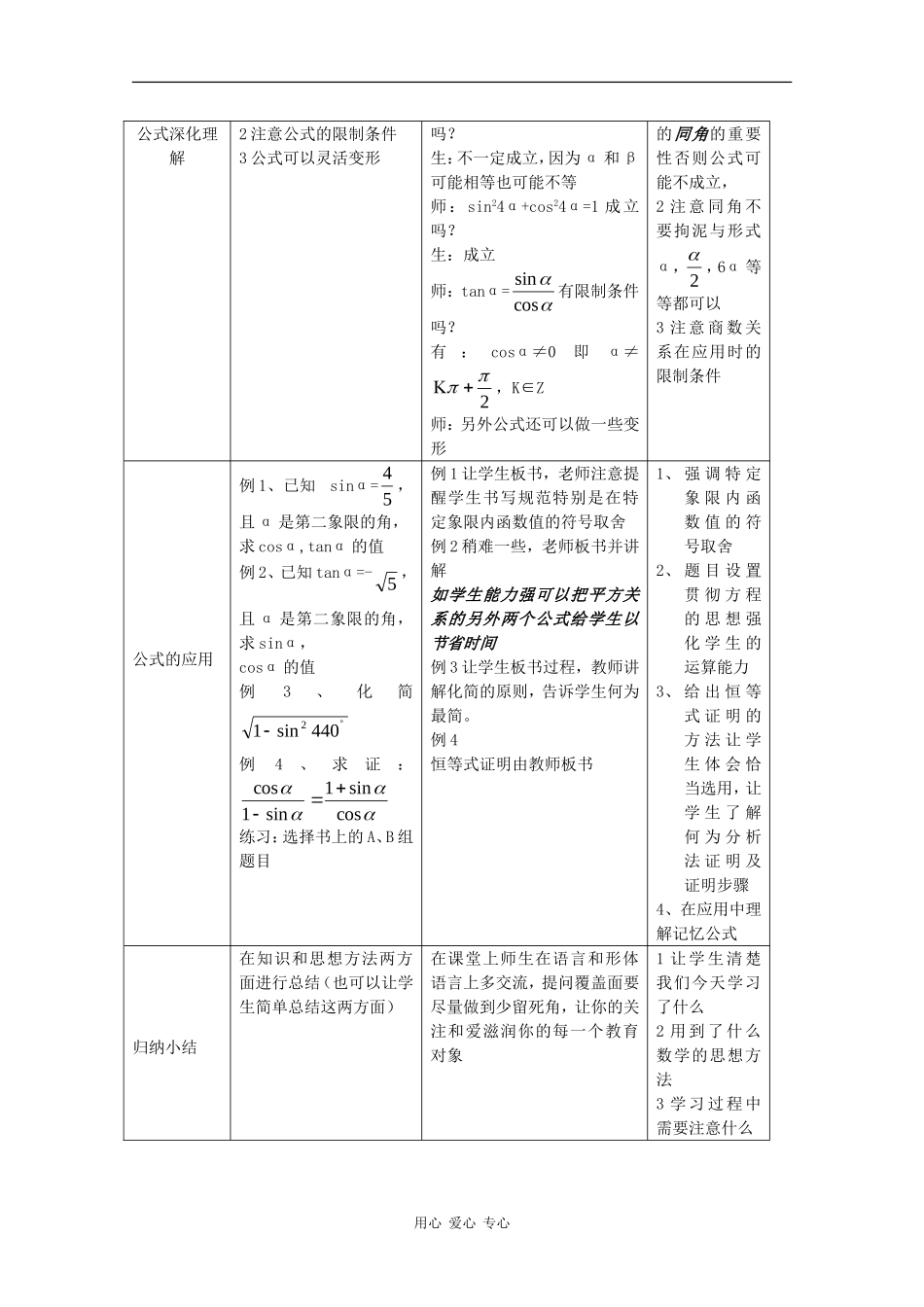 高中数学：1.2.3 同角三角函数的基本关系式2 教案 新人教B版必须4_第2页