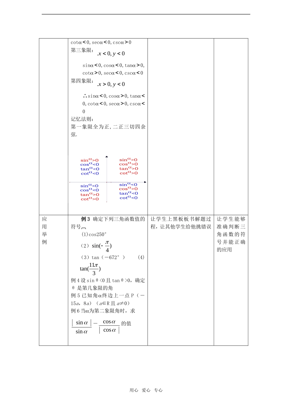 高中数学：1.2.1《三角函数的定义2》教案新人教B版必修4_第3页