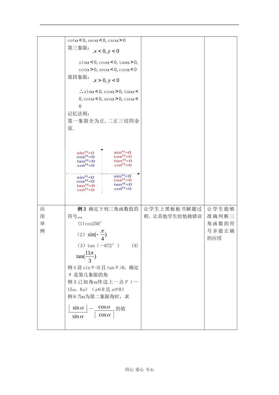 高中数学：1.2.1 三角函数的定义 2 教案 新人教B版必修4_第3页