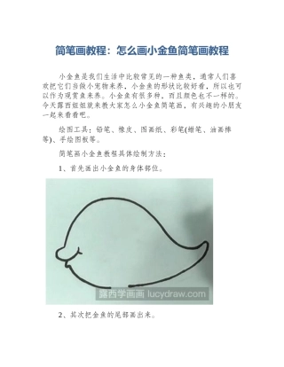 简笔画教程：怎么画小金鱼简笔画教程