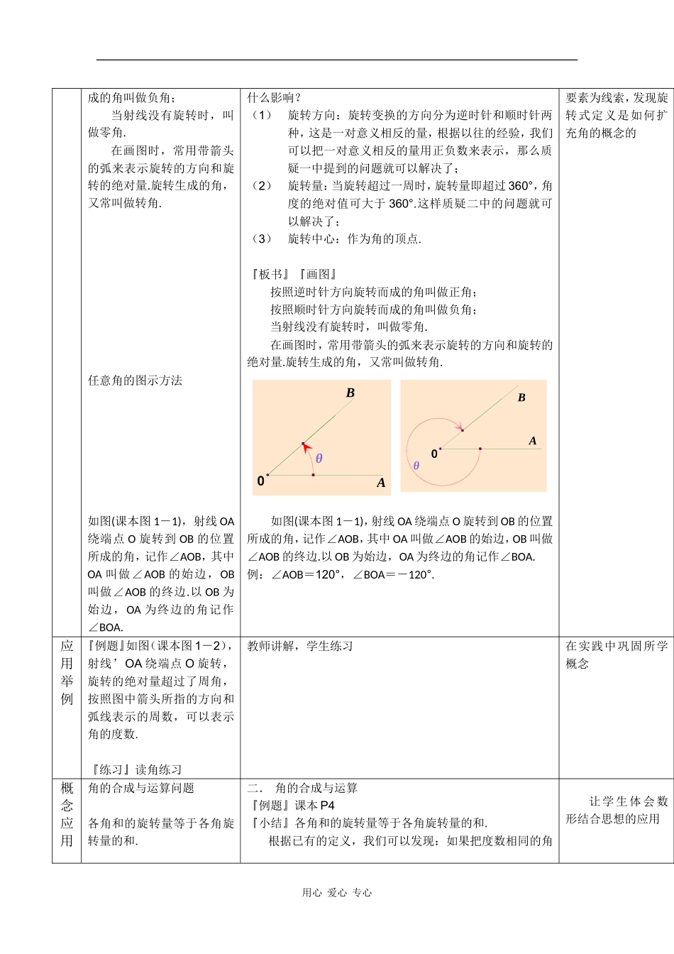 高中数学：1.1.1 角的概念的推广 教案1 新人教B版必修4_第3页