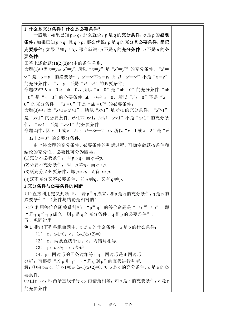 高中数学：1.1 命题及其关系2-充分条件与必要条件 教案 苏教版选修2-1_第2页