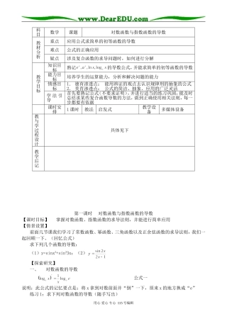 高中数学选修本(理科)对数函数与指数函数的导数(3)