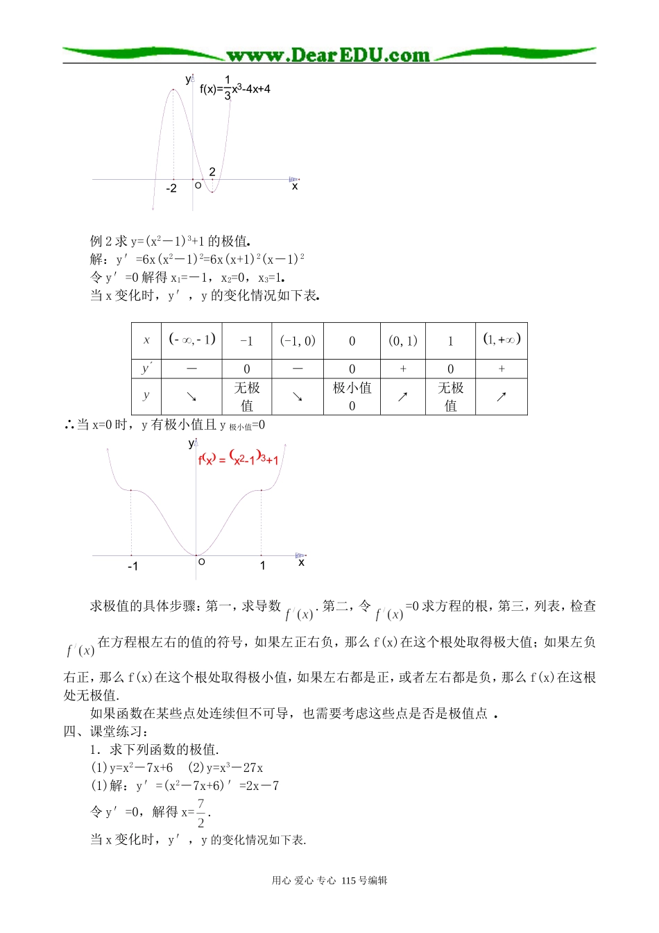 高中数学选修本(理科)函数的极值(1)_第3页