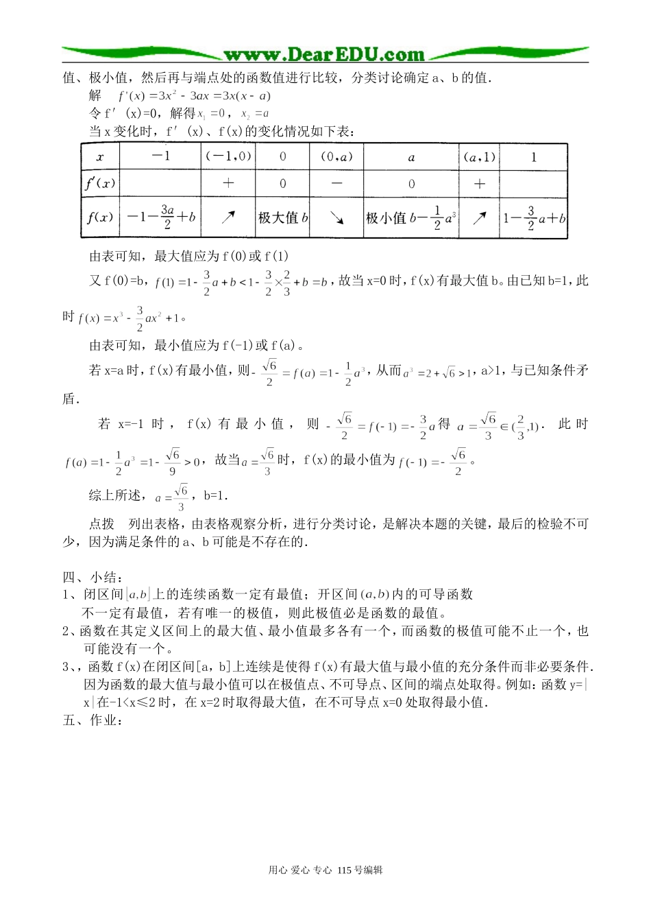 高中数学选修本(理科)函数的最大值和最小值(1)_第3页