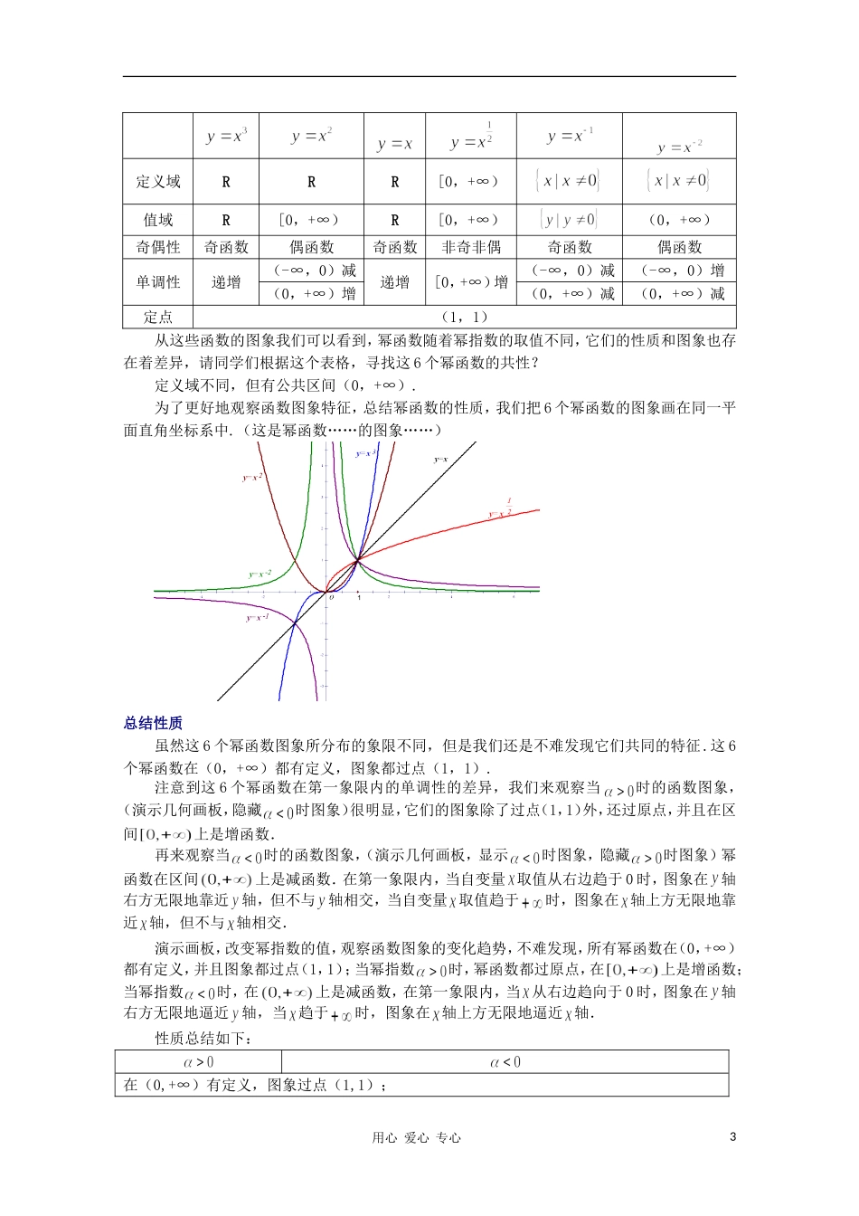 高中数学第四届全国高中青年数学教师优秀课观摩大赛《幂函数》教案_第3页
