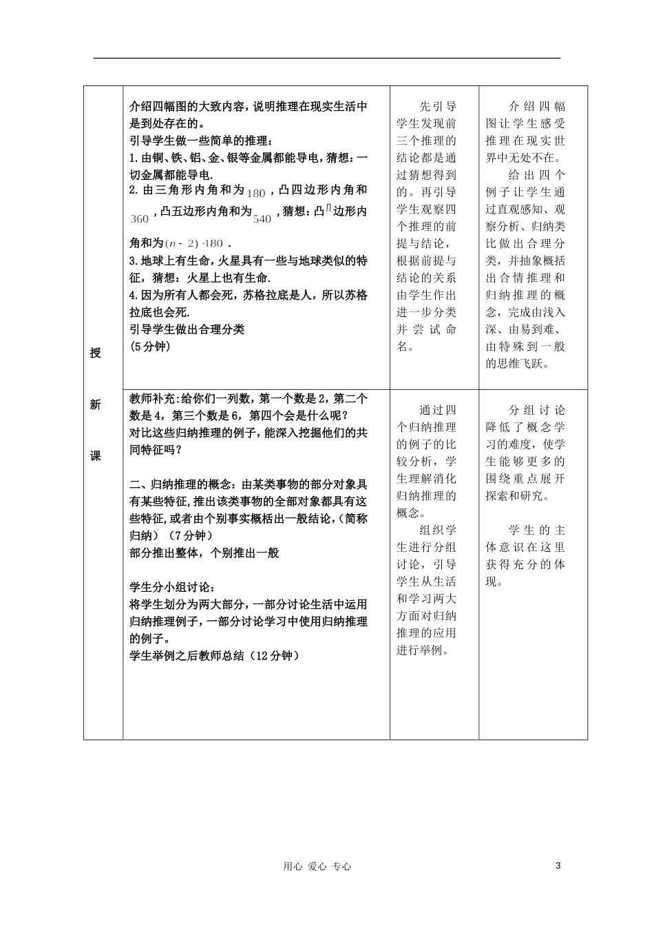 高中数学第四届全国高中青年数学教师优秀课观摩大赛《合情推理》第一课时教案 选修2-2_第3页