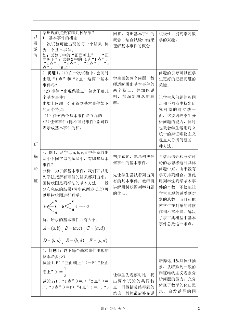 高中数学第五届全国高中青年教师优秀课观摩与评比《古典概型》教案_第2页