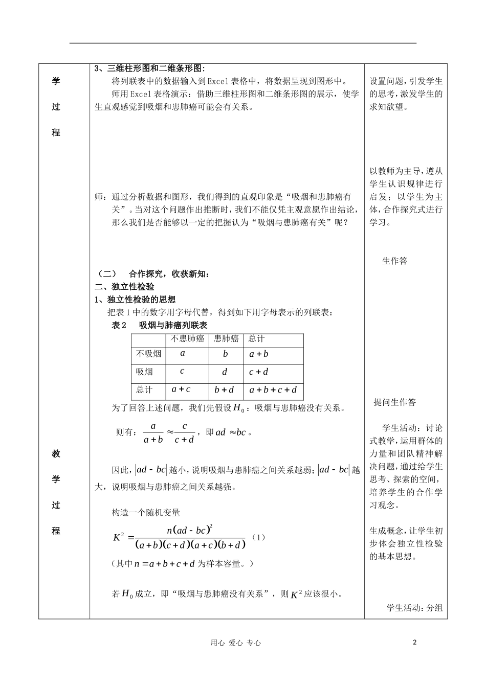 高中数学第五届全国青年教师观摩与评比活动《独立性检验的基本思想》教案_第2页
