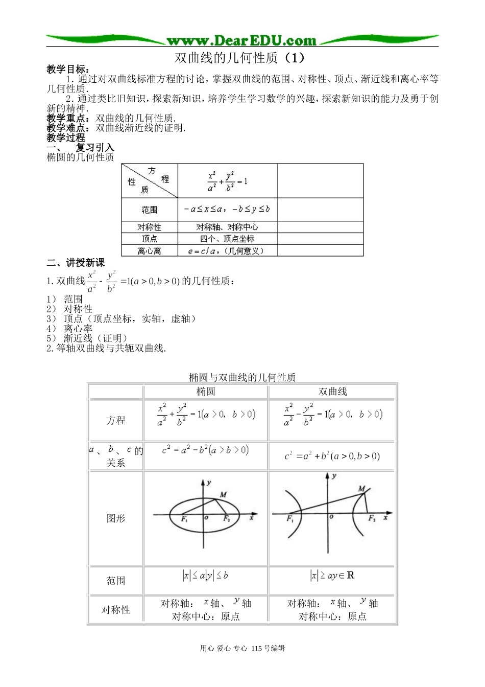 高中数学第二册(上)双曲线的几何性质（1）_第1页