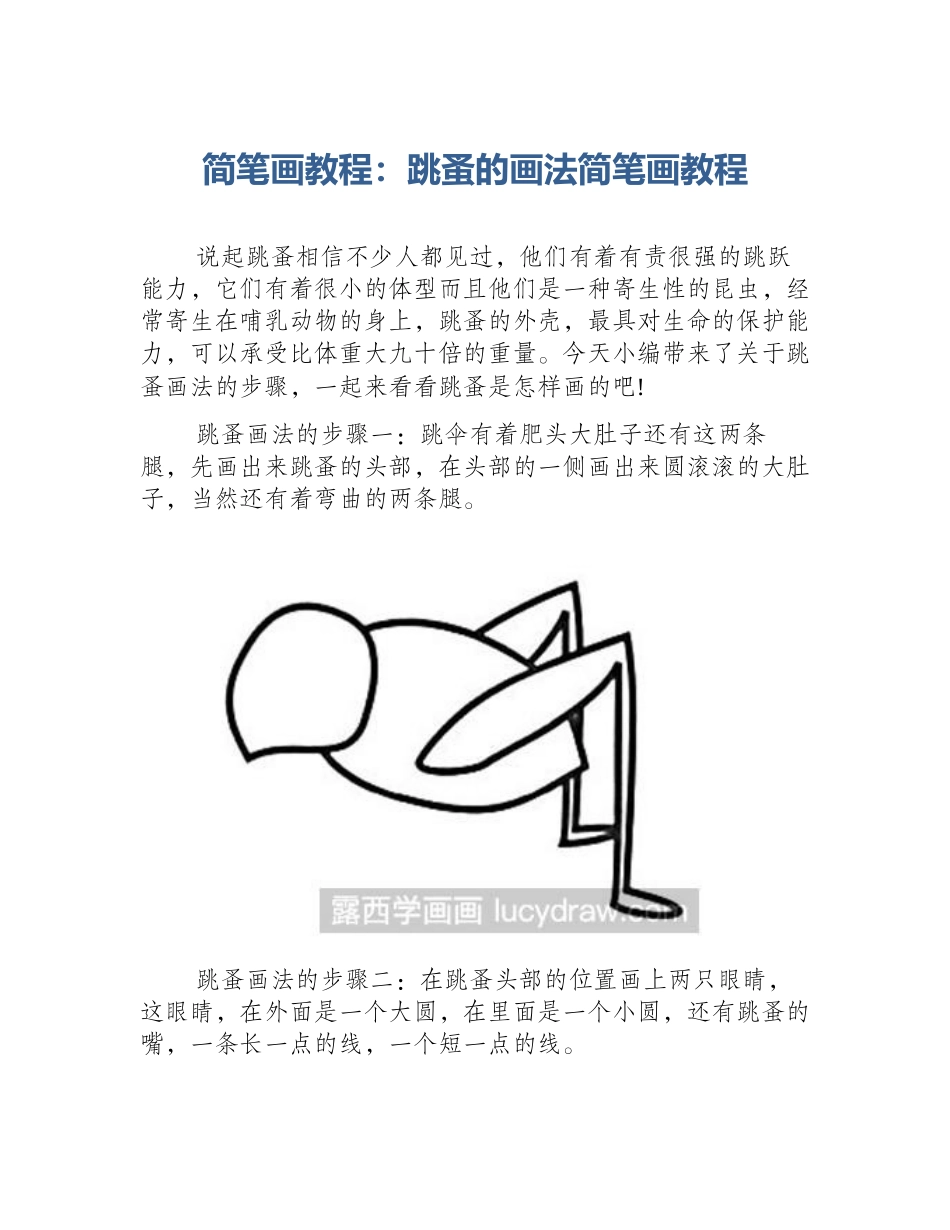 简笔画教程：跳蚤的画法简笔画教程_第1页