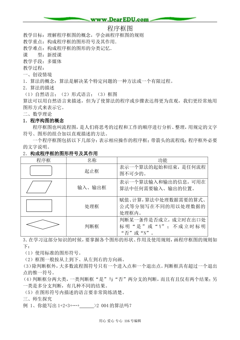 高中数学程序框图教案_第1页