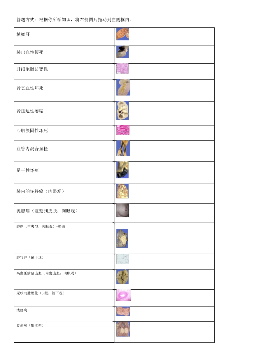 国开《病理学与病理生理学》形考作业-匹配题和病理分析题答案_第1页