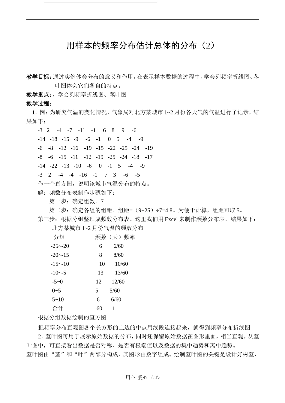 高中数学用样本的频率分布估计总体的分布（2）人教版必修3B_第1页