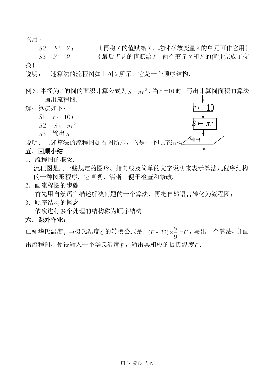 高中数学流程图与顺序结构苏教版必修三_第3页